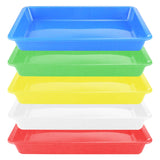 Plastic Art Trays - 5 Piece Stackable Activity & Craft Organizer, Serving & Jewelry Tray for DIY Projects, Painting, Beads (11 x