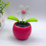 Rose Red Solar Dancing Flower Car Dashboard Decorations - Funny Solar Powered Dancing Flower Pot Flower Swinging Toy for Car Dec