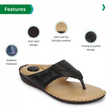 Ortho Joy Doctor Slippers | Soft Fancy Chappal For Women | Comfortable Footwear For Women,Black,5,B0B4NPDKS9