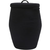 26x20 Handcrafted Tall Cotton Rope Basket with Lid, Stylish Flagon Shape with Cover, Clothes Hamper with Top, for Bedroom and Li