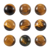 50Pcs 12mm Gemstone Cabochons, No Hole Half Round Stone Beads Natural Tiger Eye Healing Power Stone Dome Flat Back Cabochons Cha