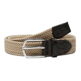 Louis Stitch MenS Sheraton Beige Braided Elastic Stretch Belt With Leather Tipped End Stretchable Canvas Waist Band For Men Wom