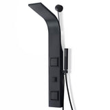 ANZZI Aura 2-Jetted Shower Panel with Heavy Rain Shower & Spray Wand in Matte Black | Waterfall Shower Head Multi Function Showe