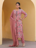Anni Designer Women'S Rayon Blend Printed Straight Kurta With Pant & Dupatta (Vice Peach-Nw_3Xl_Peach_Xxx-Large),Peach,3XL,,,
