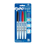 Expo VisaVis WetErase Marker, Fine Point, 4Color Set (SAN16074)
