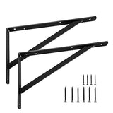 Shelf Brackets 14 inch, Heavy Duty Floating Shelf Bracket for Open Shelving, Black Metal L Bracket Angle Wall Brackets for 14 16