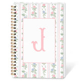 SYLLHRZGB Coquette Initial Letter J Spiral Notebook Journal, Grandmillennial Rose Notebooks for Work, Preppy Floral Journaling N