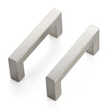 JOY DECOR 6 Pack Cabinet Handles, Brushed Nickel Cabinet Pulls, 3 Inch Kitchen Closet Handles Square Drawer Pulls Stainless Stee