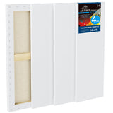 PHOENIX 10x30 Inch 4 Pack Artist Canvas - Large Long Stretched Canvases for Painting - 3/4 Inch Profile, 100% Cotton 11 Oz. Gess