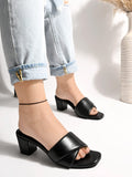 Shoetopia Stylish Solid Black Block Heels For Women & Girls /Uk3,Black,3,B0BYP6L6YZ