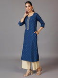 Libas Women'S Viscose Rayon Yoke Design Straight Kurta (26972R Blue Blue M