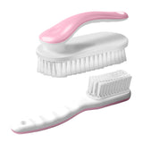 2Pack Shoe Cleaning Brush Household Laundry Clothes Scrubbing for Stains Bathroom Ergonomics Grip Easy Hold (2, Pink)