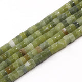 NITOPUPU 150Pcs 4 2mm Natural Taiwan Jade Spacer Stone Beads for Jewelry Making Supplies, Loose Semi Flat Round Gemstone Tube B