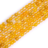 GEM-Inside Yellow Agate Gemstone Loose Beads Natural Energy Power Beads for Jewelry Making Round 4mm Smooth 15