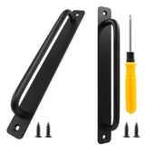Luomorgo Black Barn Door Handle, 2 Pack Sliding Closet Door Handle, 8.8 Inch Hole Center Pocket Door Pull for Wardrobe Cabinet G