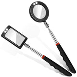 Tatuo LED Mirror Inspection Telescoping Round Square Mirror Inspection Tool for Check The Condition of Vehicle, Observe The Eyel