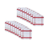 SANDHA Cleaning Duster White Pack of 4 (22 X 22 Inch) (White & Red Colour)