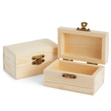 Bright Creations 12 Pack Unfinished Wooden Boxes for Crafts, Party Favors for Birthday Parties, Baby Shower, Treasure Chest with