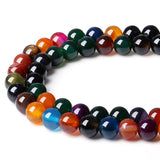 LAIDANLA Colorful Agate 6mm Natural Stone Beads Round Loose Gemstone Stone Beads for DIY Bracelet Necklace Earrings Jewelry Maki