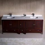 Fresca Oxford 84 Gray Traditional Double Sink Bathroom Cabinets W/Top & Sinks