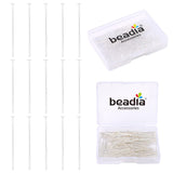 BEADIA Silver Plated Flat Head Pins Non Tarnish 35mm 200pcs for Jewelry Making Findings