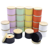 YJHSS 24-Pack Fall Candle Jars, 8oz Tins with Metal Wood-Grain Printing Lids, Empty Jars for Making Candles Bulk Candle Containe