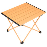 Tesouro Portable Camping Table,Folding Side Table Aluminum Top for Outdoor Cooking, Hiking, Travel, Picnic (Apricot-Large)