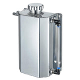 BDFHYK Coolant Overflow Reservoir Tank 2L Expansion Catch Can Universal Radiator Reservoir Polished Aluminum Silver