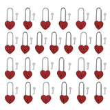 Gradleen 25PCS Red 3.5 Inches Single Heart Lock with Key,50mm Love Padlock Metal Love Lock for Lovelock Bridge,Jewelry Box,Diary