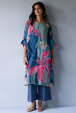 Gosriki Women'S Cotton Blend Straight Printed Co-Ord Set (Yup Blue Co-Ord-Gs_M_Blue_Medium),Blue,,B0CN4BQQ6M