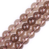 GEM-Inside Smoky Quartz Gemstone Loose Beads Natural 10mm Round AAA Grade Gray Crystal Energy Stone Power for Jewelry Making 15