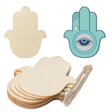 Hamsa Hand Shape Cutouts Wood Craft Unfinished Wooden for Home Decor Wedding Birthday Party Thanksgiving Day Decoration 10Pcs