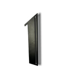 NACH Floating House Numbers, 6 Inch Steel Black for Outside - Number 0, Mid Century With Mounting Hardware