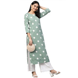 Gosriki Women'S Crepe Straight Printed Kurta (Dots Nw Pista_M-Go_Pista_Medium),Pista,,B0B68VZ5WF