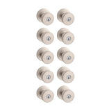 Kwikset Pismo Entry Door Knob with Lock and Key, Secure Keyed Handle Exterior, Front Entrance and Bedroom, Satin Nickel, 10 Pack