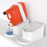 IMPRESA Laundry Detergent Stand 2Pack, White Drip Catcher & Liner, Laundry Detergent Storage Hook & Loop Strap & Secure Gri
