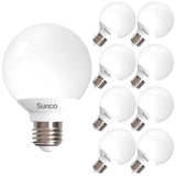 Sunco 8 Pack G25 LED Light Bulbs, Vanity Globe Bathroom Light Bulb, 450 LM, 4000K Cool White, 6W (40W Equivalent), Dimmable Mirr
