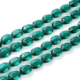 50pcs Czech 16mm (0.63 Inch) Large Faceted Flat Oval Crystal Glass Beads Spacer Emerald Green