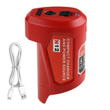 Powilling 12V Power Source Adapter for N12 Battery Charger, with USB & Type-C Fast Charging, Compatible with Mil-Waukee Heated J