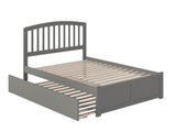 AFI, Richmond Full Platform Bed with Footboard & Full Trundle, Grey