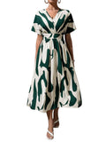 Leriya Fashion Midi Dress For Women | One Piece Dress For Women | Beach Dress For Women (Large, Green)