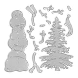 Metal Three Snowmen Cutting Dies,Christmas Trees Die Cuts Embossing Stencils Template Mould for DIY Scrapbooking Album Decorativ