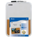 BAZIC 8.5 X 11Inches Dry Erase/Cork Combo Board with Marker (603012P)