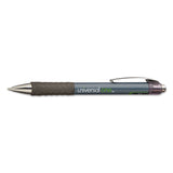 Universal 39720 0.7 mm. Medium Comfort Grip Retractable Gel Pen Black Ink, Gray/Black/Silver Barrel (1Dozen)