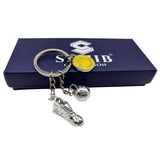 Sahib Collection Football Shoe With Smile Metal Keychain Silver Ideal For Men Women| Car Bike Office Bag| Pack1