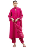 Anni Designer Women'S Rayon Viscose Straight Bandhej Printed Kurta With Pant & Dupatta (Kriva Pink_L_Pink_Large),Pink,L,,,