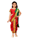 Aarika Girls Ethnic Wear Red Colour Shree Nav Saree (4-9 Years)