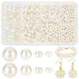 PandaHall 1060pcs 4 Sizes Glass Pearl Beads, 3/4/6/8mm Round Loose Beads for Bracelets Necklaces Jewelry Making, 0.51mm Hole