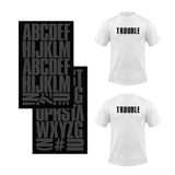S.E.I 2Inch Ironon TShirt Letters, Block Letter Flock Heat Transfers, Black