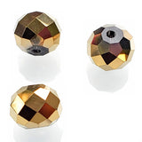 Chengmu 2mm Rondelle Glass Beads for Jewelry Making, Faceted Briolette Crytal Spacer Beads for Bracelet Necklace Earring, Gold 1